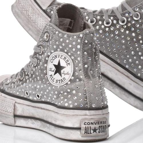 컨버스 스니커즈 1200 CONVERSE PLATFORM SWAROVSKI LIMITED White