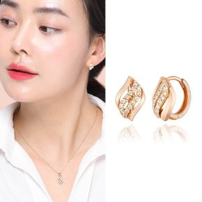 14K 골드 금 귀걸이 원터치 링 리치아몬