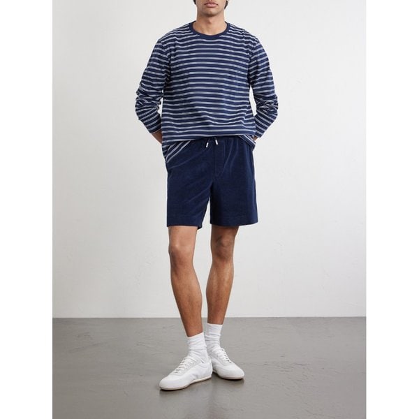 미스터 피 스트레이트 레그 코튼 실크 블렌드 테리 쇼츠 46376663163004778