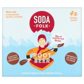 [해외직구] Soda Folk 소다포크 캐나다 메이플시럽 루트 비어 캔 음료 330ml 4캔