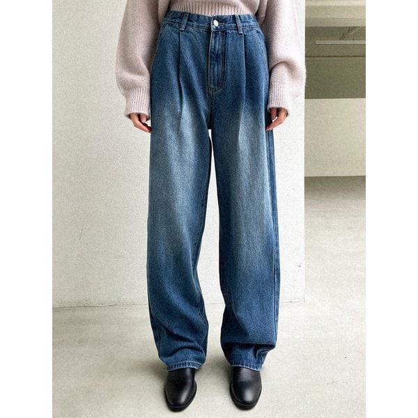 Relaxed fit pintuck denim_2 Colors