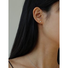 [White gold] Basic Cubic Earrings (M)