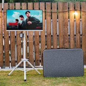 캠핑큐빅스 무선 FHD QLED 81cm(32인치) 캠핑 스탠드 스마트 TV 화이트 티비가방 배터리 셋트