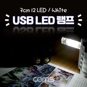 Coms USB LED 램프(스틱). 7cm 12 LED White 양면 USB