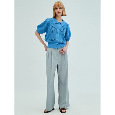 오프닝선샤인 Summer two-tuck wide pants_Grey