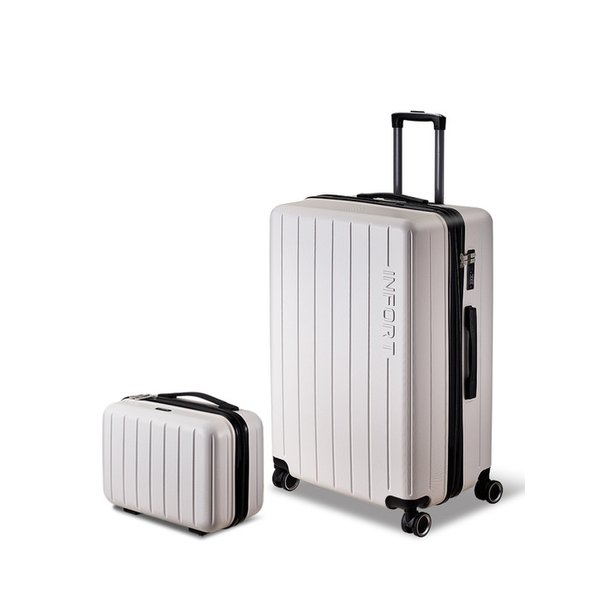 여행용 캐리어 엣지 28인치+14인치 레디백 크림화이트  확장형 수화물 하드케이스