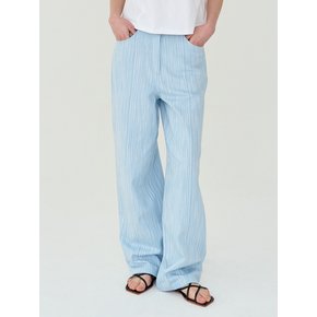 COTTON STRIPE WIDE PANTS (BLUE)