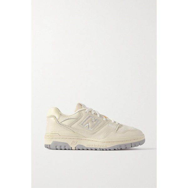 550 스웨이드 및 메쉬 트리밍 가죽 스니커즈 1647597317117005