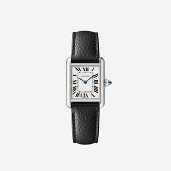  까르띠에 탱크 머스트 워치 스몰 쿼츠 스틸 카프스킨 블랙 Cartier Tank Must Watch Small Quart