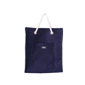 일본 리 에코백 Lee Square Marine Tote Navy Tough Denim Canvas Shopping Bag Stylish Inner P