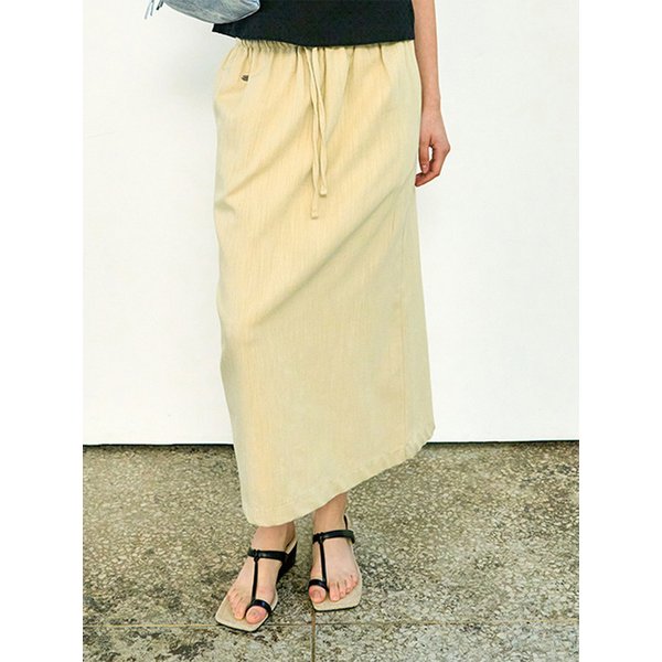 Lea slub-cotton long skirts