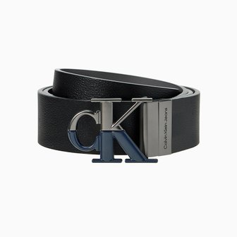 Calvin Klein Jeans ACC 남성 모노그램 라운드 모노 플라그 리버서블 레더 벨트(HC0800-066)