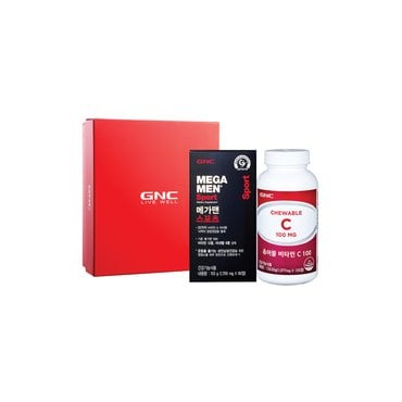 GNC [GNC 남성 건강세트] 메가맨스포츠(90정)+츄어블비타민C100(125정)