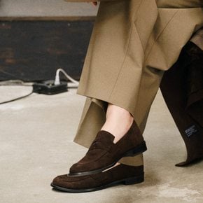 Soffy penny loafer Suede brownie brown