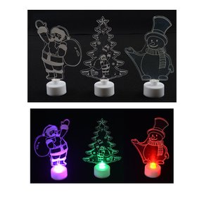 LED 크리스마스 아크릴 램프 (대)(1p) 크리스마스 불빛 산타 램프