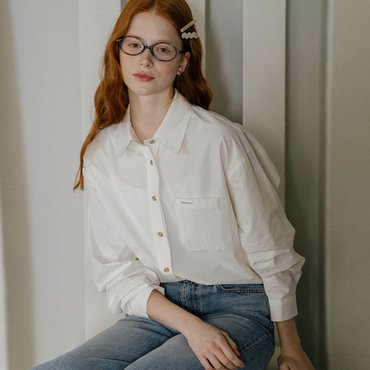 노운베러 Button point placid shirt_Ivory