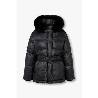 VOV 폭스 퍼 트림 벨티드 다운 패딩 점퍼 7125417507199