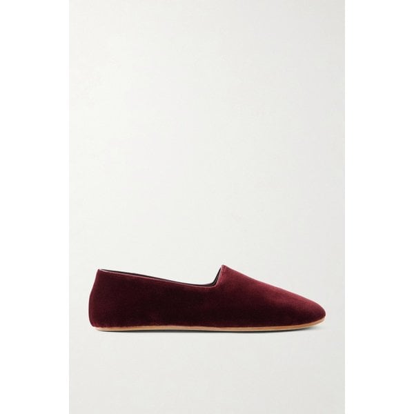 폰티 벨벳 플랫 슈즈 버건디 46376663163001918