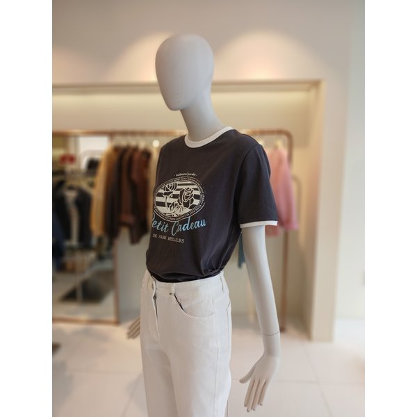 [여주점] 씨씨콜렉트 라인배색프린팅티셔츠 E262psm138