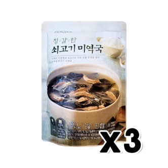  피코크 정갈한 쇠고기미역국 즉석조리식품 500g x 3개