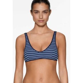 4765279 OYSHO TEXTURED STRIPE - Bikini top mottled royal blue