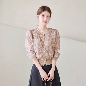 플라워 스팽글 레이스 니트 가디건_M2608CD043C