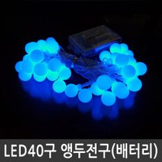 LED 40구 앵두전구 청색 건전지용 크리스마스조명