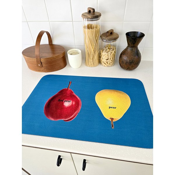 블루 페어 팝아트 빨아쓰는 소프트 규조토 아트 발매트