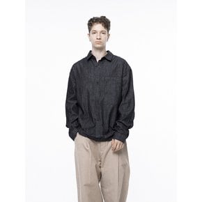 Oversized String Denim Shirt - Navy Indigo /W243SH02NYM