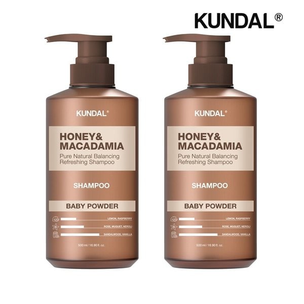 허니 앤 마카다미아 네이처 샴푸 베이비파우더 500ml x2개