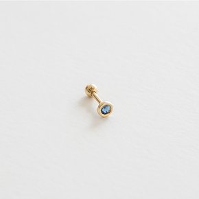 14k 블루 큐빅 피어싱 (14k골드)(바두께1mm) PIB02