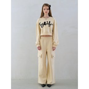 TESS CARGO POCKET SWEATPANTS_CUSTARD