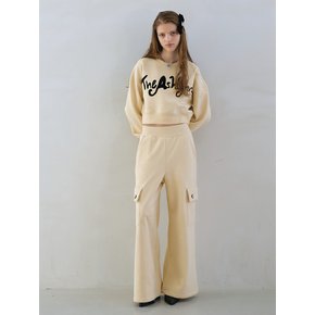 TESS CARGO POCKET SWEATPANTS_CUSTARD