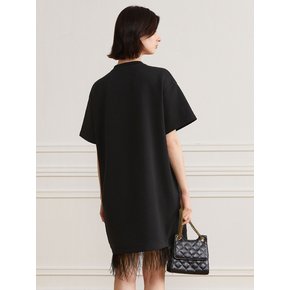 YY_Fringed loose-fit dress_BLACK