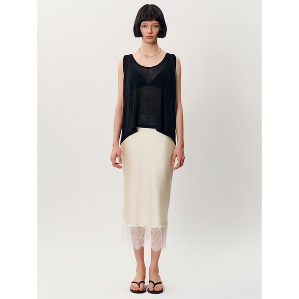 vinny linen sleeveless _ Black