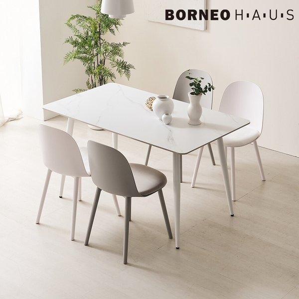 [보루네오] 엘리브 글로 1400 포세린 세라믹 사각 테이블 벨벳의자 세트 dp201 (수도권무배)