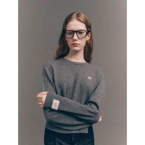 더블린 언발란스 캐시미어 블렌드 니트_클래식 차콜