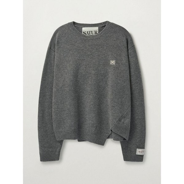 더블린 언발란스 캐시미어 블렌드 니트_클래식 차콜