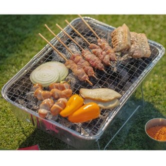 어솜 캠핑용 BBQ 일회용 숯불판 바베큐그릴