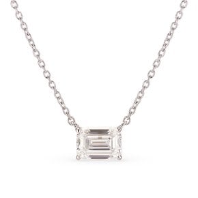 14k 에메랄드컷 랩 다이아몬드 1캐럿 목걸이(약 1.1CT)