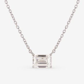 14k 에메랄드컷 랩 다이아몬드 1캐럿 목걸이(약 1.1CT)