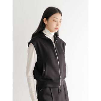 니티나 쿠션 후드 집업 베스트 BK