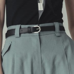 Small Around belt Black with Silver buckle