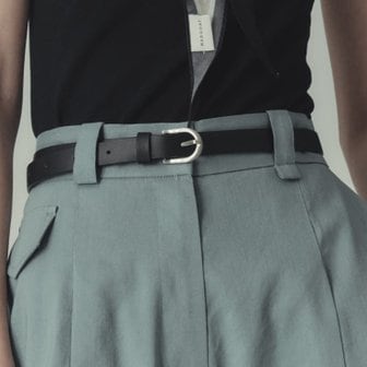 로서울 Small Around belt Black with Silver buckle