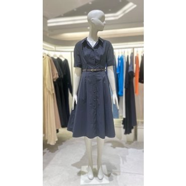 ZOOC 벨티드 슬림 셔츠 A라인 원피스 Z252MSE102