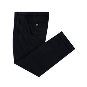 Essential cotton two tuck banding chino pants (Navy)