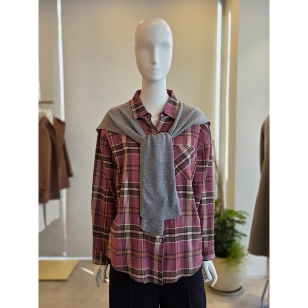 [여주점] [더 아이잗] 여성 체크 셔츠 블라우스 +숄 세트(IS3M0BL861)