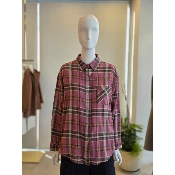 [여주점] [더 아이잗] 여성 체크 셔츠 블라우스 +숄 세트(IS3M0BL861)