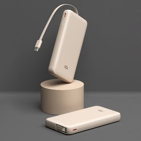 퀵롤 고속충전 일체형 보조배터리 10000mAh 미니 여행용 기내반입 삼성 아이폰