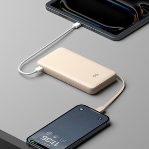 퀵롤 고속충전 일체형 보조배터리 10000mAh 미니 여행용 기내반입 삼성 아이폰